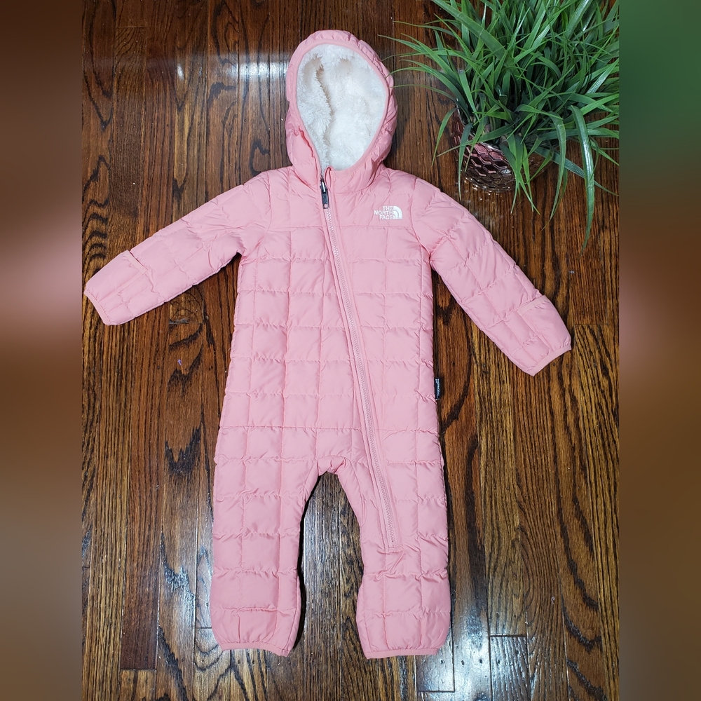 The North Face Pink Kids One Piece Snow Suit Jacket